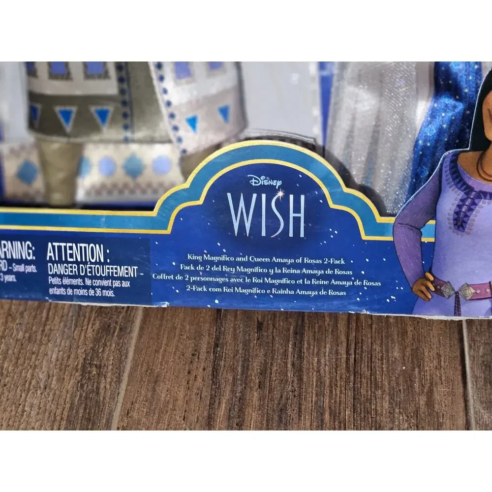 Mattel Disney’s Wish 2-Doll Set, King Magnifico Queen Amaya Posable Dolls